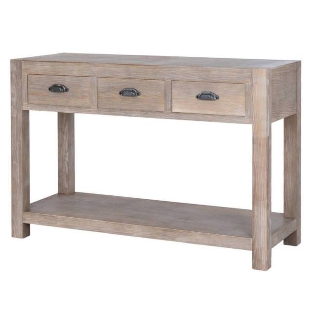 Lemon Pavilion Furniture and Decor Haldon Collection 3 Drawer Console Table - Wood - L45xW120xH88 cm in Brown - image 1
