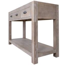 Lemon Pavilion Furniture and Decor Haldon Collection 3 Drawer Console Table - Wood - L45xW120xH88 cm in Brown - thumbnail 4