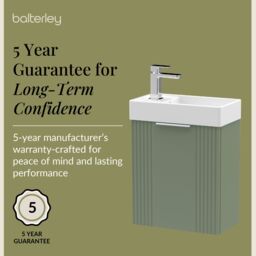 Balterley Retro Wall Hung Bathroom Vanity Basin Unit - 400mm - Satin Green - thumbnail 6