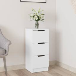 Berkfield Home Sideboard White 30x30x70 cm Engineered Wood - Size: 30 x 30 x 70 cm - thumbnail 2