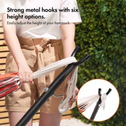 VonHaus 2 Person Freestanding Outdoor Hammock with Stand in Orange - Size: 1 Pack - thumbnail 5
