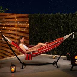 VonHaus 2 Person Freestanding Outdoor Hammock with Stand in Orange - Size: 1 Pack - thumbnail 4