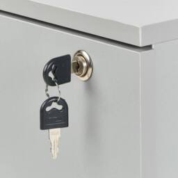 Wyld and Coco Office Storage Unit Light Grey 2-Drawer Key-Locked on Castors - thumbnail 7