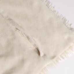 OHS Set of 2 Fluffy Shaggy Square Cushion Covers in Cream - Size: 45 cm x 45 cm - thumbnail 3