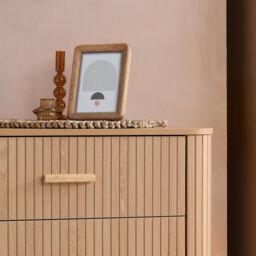 Birlea 6 Oak Brown Drawer Wooden Fluted Chest Axel - thumbnail 2