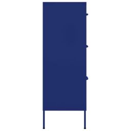 Berkfield Home Drawer Cabinet Navy Blue 80x35x101.5 cm Steel - thumbnail 4