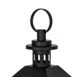 Lemon Pavilion Furniture and Decor Astra Large Lantern with Glass Candle Holder - L25 x W25xH61 cm Black - thumbnail 5
