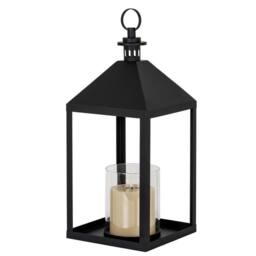 Lemon Pavilion Furniture and Decor Astra Large Lantern with Glass Candle Holder - L25 x W25xH61 cm Black - thumbnail 2