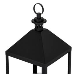 Lemon Pavilion Furniture and Decor Astra Large Lantern with Glass Candle Holder - L25 x W25xH61 cm Black - thumbnail 3