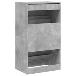Berkfield Home Shoe Cabinet with 2 Flip-Drawers Concrete Grey 60x42x108 cm - Size: 60 x 42 x 108 cm - thumbnail 8