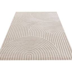 THE RUGS Soft Short Pile Rug Runner Panglao Polyester Polypropylene High Low in Beige - Size: 200 cm x 290 cm - thumbnail 4