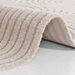 THE RUGS Soft Short Pile Rug Runner Panglao Polyester Polypropylene High Low in Beige - Size: 200 cm x 290 cm - thumbnail 2