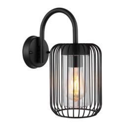 Netlighting Nina Outdoor Wall Lamp Matt Black IP44 1x E27 - thumbnail 1