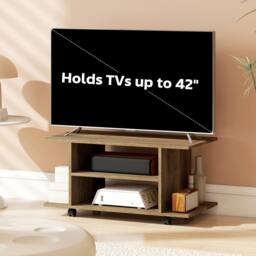 Wyld Haus Avavello 80cm Walnut Finish Mobile TV Unit Shelves & Castor Wheels - thumbnail 7