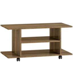 Wyld Haus Avavello 80cm Walnut Finish Mobile TV Unit Shelves & Castor Wheels - thumbnail 2