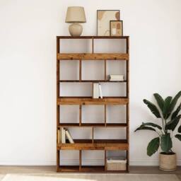 Berkfield Home Bookcase Old Wood 100x33x187.5 cm Engineered Wood in Brown - thumbnail 3