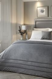 Soiree 'Melanie' Glamorous Velvet Warm Bedspread Throw in Dark Grey - thumbnail 1