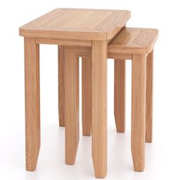 Rest Relax Windham Natual Oak Nest of 2 Tables in Light Oak - Size: Z - thumbnail 2