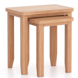 Rest Relax Windham Natual Oak Nest of 2 Tables in Light Oak - Size: Z