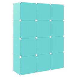 Berkfield Home Cube Storage Cabinet for Kids with 12 Cubes Green PP in Aqua - thumbnail 5