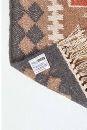 Homescapes Jaipur Handwoven Patterned Kilim Wool Rug - Size: 120 cm x 170 cm - thumbnail 5