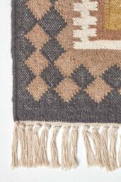 Homescapes Jaipur Handwoven Patterned Kilim Wool Rug - Size: 120 cm x 170 cm - thumbnail 3