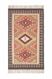 Homescapes Jaipur Handwoven Patterned Kilim Wool Rug - Size: 120 cm x 170 cm - thumbnail 2