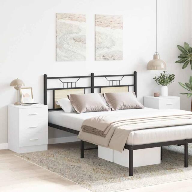 Berkfield Home Elegant Bedside Cabinets 2 pcs White 38x35x56 cm Engineered Wood - Size: 38 x 35 x 56 cm - image 1