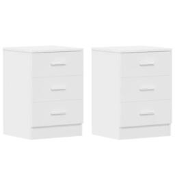 Berkfield Home Elegant Bedside Cabinets 2 pcs White 38x35x56 cm Engineered Wood - Size: 38 x 35 x 56 cm - thumbnail 3