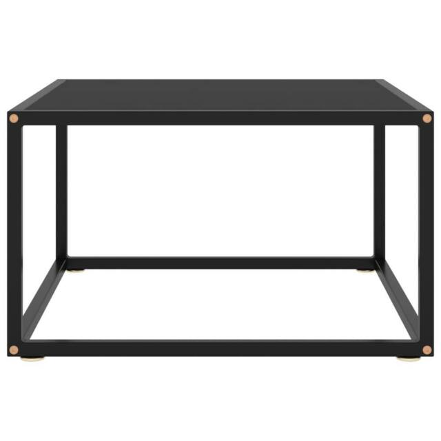 Berkfield Home Coffee Table Black with Black Glass 60x60x35 cm - Size: 60 x 60 x 35 cm - image 1