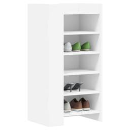 Berkfield Home Shoe Cabinet White 52x37.5x100 cm Engineered Wood - thumbnail 2