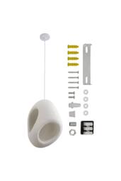 Living and Home E27 Wabi-Sabi Style Irregular Pendant Light Home Fixture Decor in White - thumbnail 4
