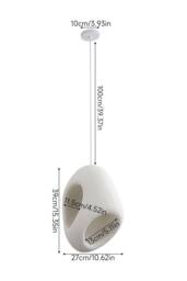 Living and Home E27 Wabi-Sabi Style Irregular Pendant Light Home Fixture Decor in White - thumbnail 7