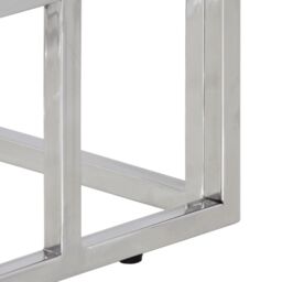 Berkfield Home Console Table Silver Stainless Steel & Tempered Glass - thumbnail 6