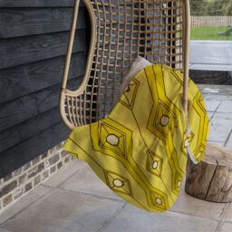 Benjamin Tate Design Yellow Geometric Blanket in Natural - Size: 120 cm x 150 cm - thumbnail 4