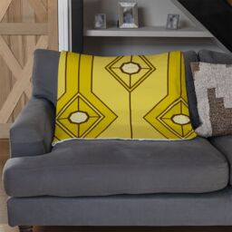 Benjamin Tate Design Yellow Geometric Blanket in Natural - Size: 120 cm x 150 cm - thumbnail 2