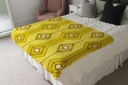Benjamin Tate Design Yellow Geometric Blanket in Natural - Size: 120 cm x 150 cm - thumbnail 3