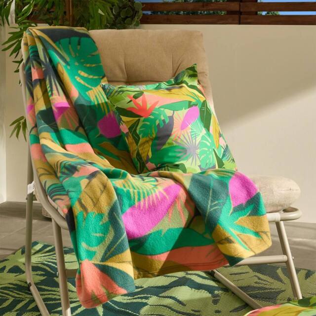 OHS Tropical Print Polar Fleece Throw Blanket Lightweight Bedspread - Size: 120 cm x 150 cm - image 1