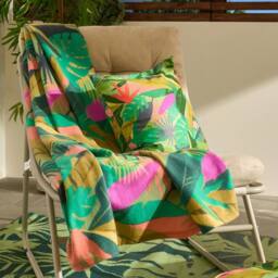 OHS Tropical Print Polar Fleece Throw Blanket Lightweight Bedspread - Size: 120 cm x 150 cm - thumbnail 1