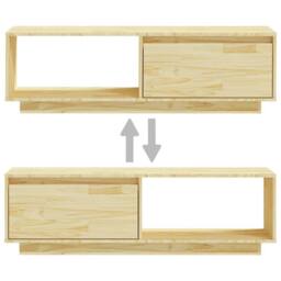 Berkfield Home TV Cabinet 110x30x33.5 cm Solid Pinewood in Light Brown - thumbnail 8