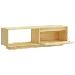 Berkfield Home TV Cabinet 110x30x33.5 cm Solid Pinewood in Light Brown - thumbnail 7