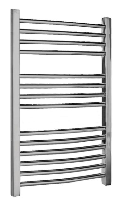 Balterley Heated Vertical Towel Rail Curved Rails 710 BTU Chrome 700x 500mm in Silver - image 1