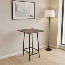 KORVIXA Tall Square Bar Table Small Kitchen Pub Dining Table - Size: 100 cm x 100 cm - thumbnail 5