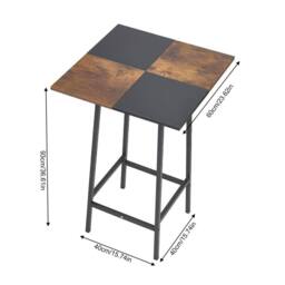 KORVIXA Tall Square Bar Table Small Kitchen Pub Dining Table - Size: 100 cm x 100 cm - thumbnail 2