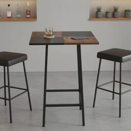 KORVIXA Tall Square Bar Table Small Kitchen Pub Dining Table - Size: 100 cm x 100 cm - thumbnail 3