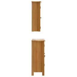 Berkfield Home 2 Piece Bathroom Furniture Set Solid Wood Pine in Brown - thumbnail 6
