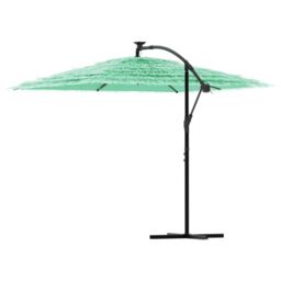 Berkfield Home Garden Parasol with Steel Pole Green 269x269x235 cm - Size: 269 x 269 x 235 cm - thumbnail 5