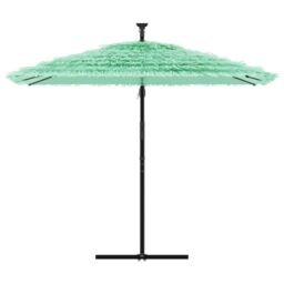 Berkfield Home Garden Parasol with Steel Pole Green 269x269x235 cm - Size: 269 x 269 x 235 cm - thumbnail 3
