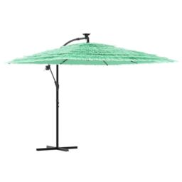 Berkfield Home Garden Parasol with Steel Pole Green 269x269x235 cm - Size: 269 x 269 x 235 cm - thumbnail 2