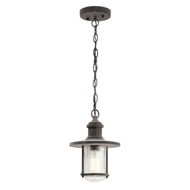 Loops Outdoor IP45 1 Bulb Chain Lantern Light Weathered Zinc LED E27 100W